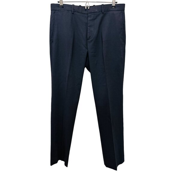 Theory Wool Trousers Pants Navy Blue Strait Size 32 - Picture 1 of 8